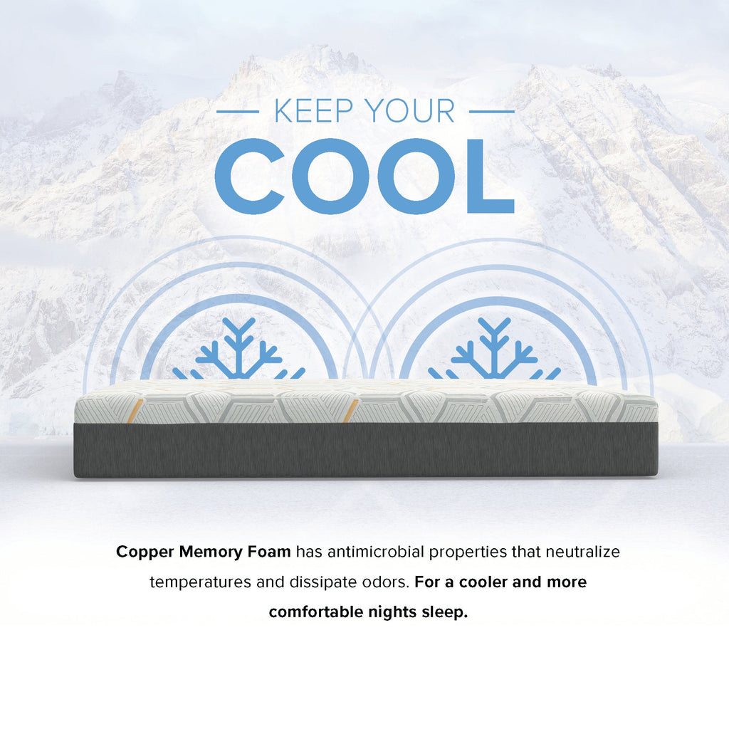 12" Copper Gel Infused Premium Memory Foam Mattress