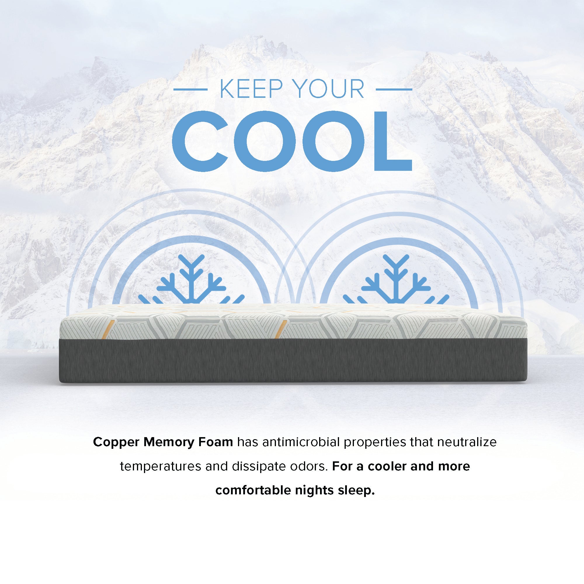 12" Copper Gel Infused Premium Memory Foam Mattress