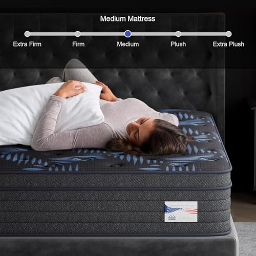 Full Size 10 Inch Hybrid Mattress Medium Firm with Zoned Support Cooling Gel Foam
