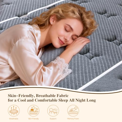 12 Inch Full Hybrid Mattress Medium Firm Pressure Relief Motion Isolation Mattress in a Box