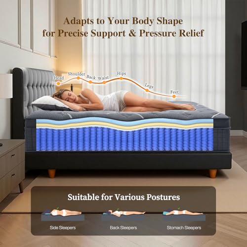 12 Inch Full Hybrid Mattress Medium Firm Pressure Relief Motion Isolation Mattress in a Box
