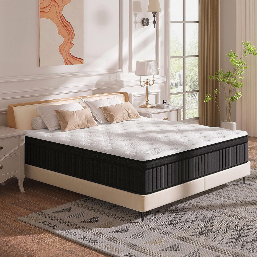 14 Inch Hybrid Copper Gel Memory Foam Mattress Plush Cooling Support