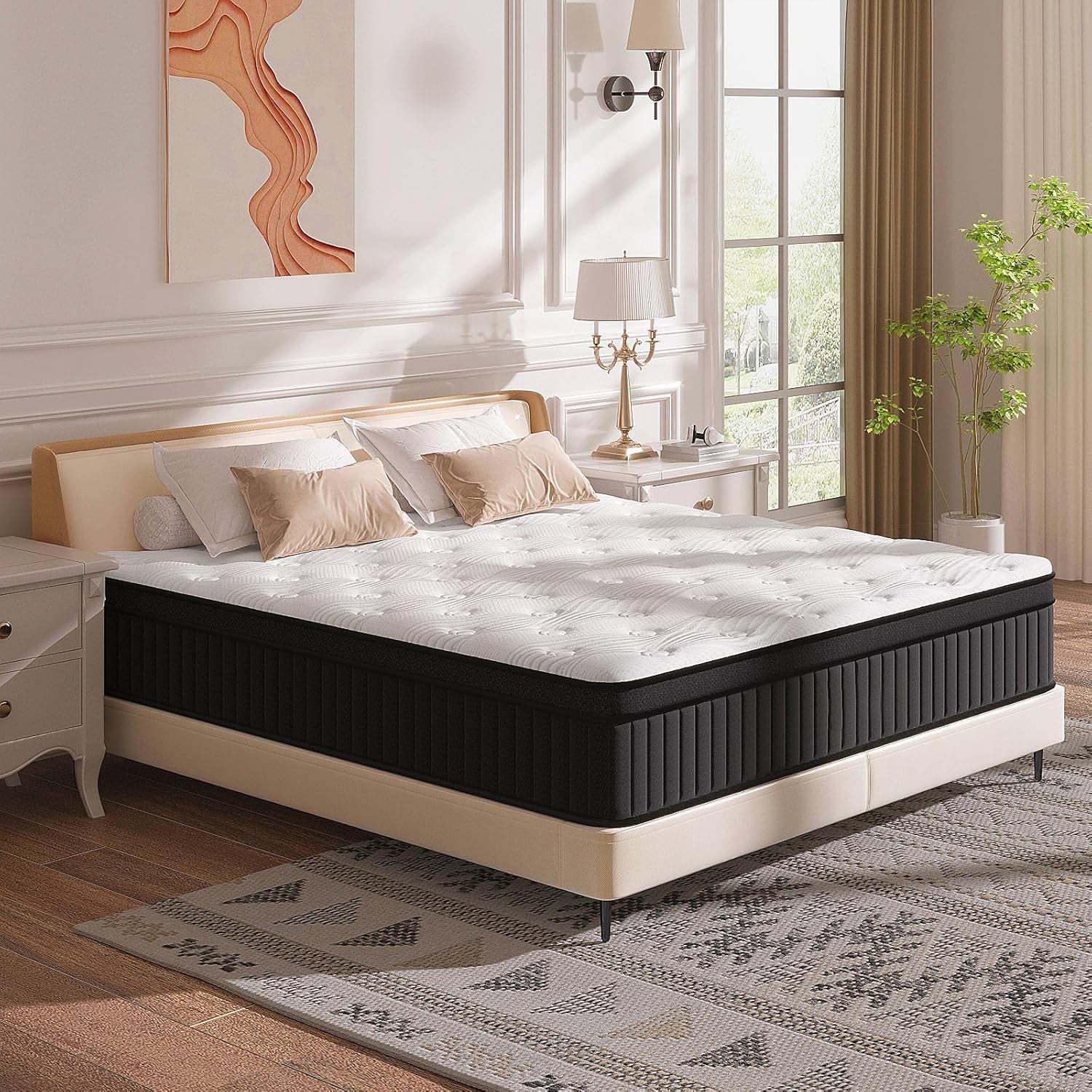 14 Inch Hybrid Copper Gel Memory Foam Mattress Plush Cooling Support